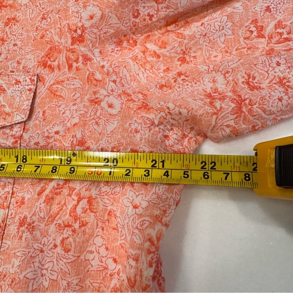 Ralph Lauren Jeans Co. Women’s pink & white Floral Button Down shirt Sz Large - Picture 4 of 9